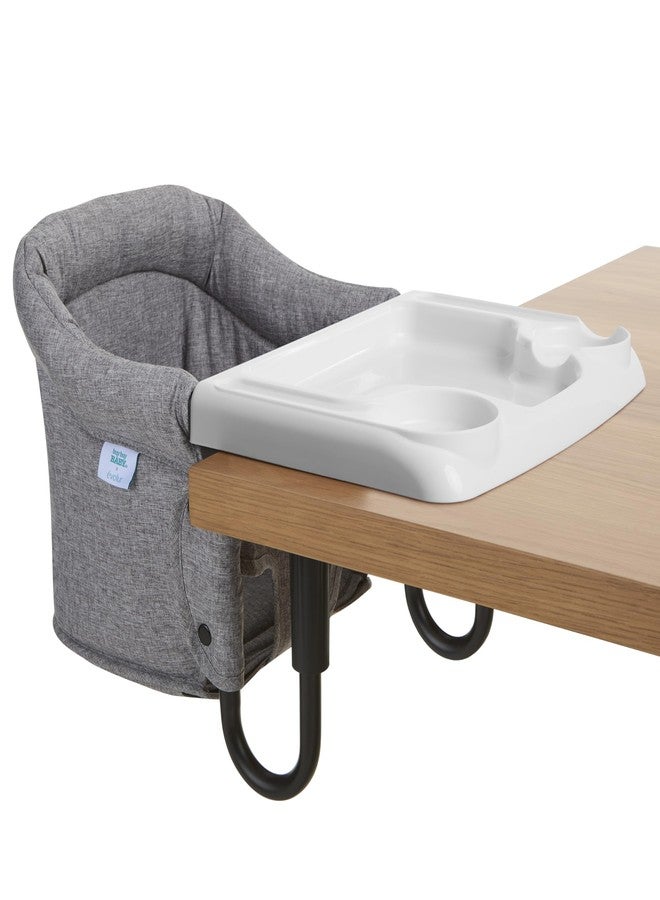 Evolur évolur Clamp-On Comfort Table Chair, Portable Clip-On High Chair for Babies & Toddlers (6–36 Months), Removable Washable Seat Cover, Dishwasher-Safe Tray, Foldable Design with Carry Bag – Gray - Image 1